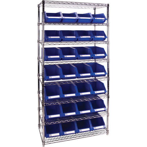 Wire Shelving w/Bins