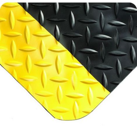 Select No. 495 Mats, Diamond, 2' x 3' x 9/16", Black/Yellow, PVC