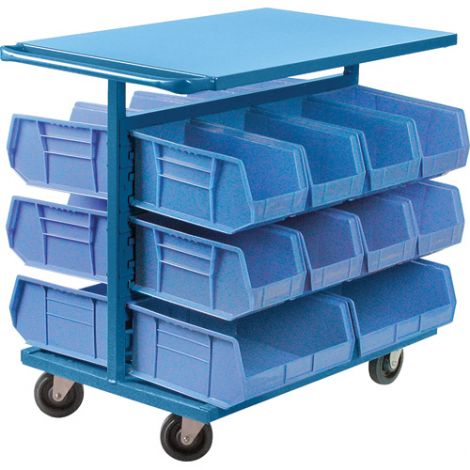 Bin Carts - Cart & Bin Combination - Colour: Blue - Cart Dimensions: 24"W x 38-1/2"D x 36-1/2"H 