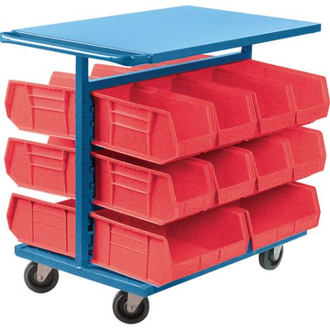 Bin Carts - Cart & Bin Combination - Colour: Red - Cart Dimensions: 24"W x 38-1/2"D x 36-1/2"H