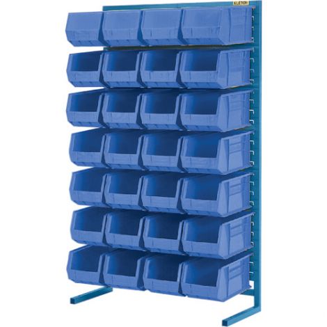 Stationary Bin Racks - Single-Sided - Rack/Bin Combination - Colour: Blue - 36"W x 12"D x 61"H