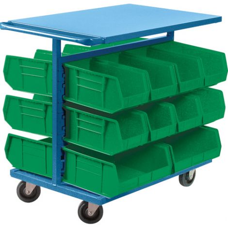 Bin Carts - Cart & Bin Combination - Colour: Green - Cart Dimensions: 24"W x 38-1/2"D x 36-1/2"H 