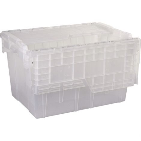 Flipak® Polypropylene Plastic (PP) Distribution Containers, 21.8" x 15.2" x 12.9", Clear, Case/Qty: 2