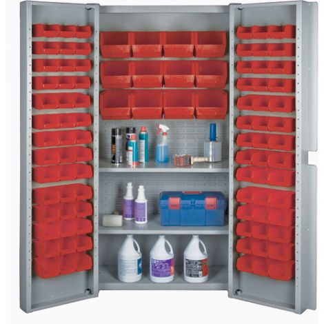 Deep Door Combination Bin Cabinets - Red