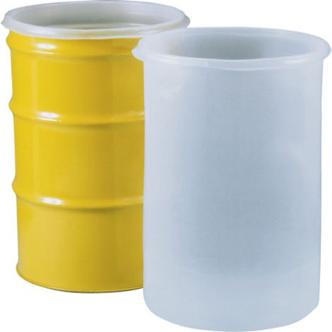 Straight-Sided Inserts for 55-Gallon Open Head Steel Drums - Wall Thickness: 18 mil - Drum Gal.: 55 - Qty/Case: 15