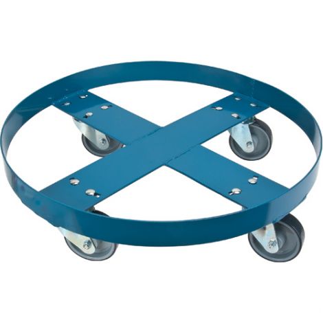 Steel Drum Dolly - ROUND FRAME - Caster Type: Polyolefin - Caster Size: 3" - Height: 4 1/2"