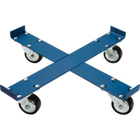 Steel Drum Dolly - X-FRAME - Caster Type: Polyolefin - Caster Size: 3" - Height: 4 1/2"