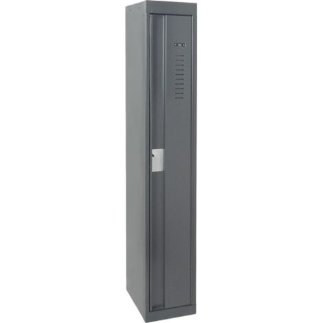 Concorde™ Heavy-Duty Lockers, Single Tier, Bank of 1 - 12" x 18" x 72", Basic Style, Steel, Charcoal, Welded {Assembled}