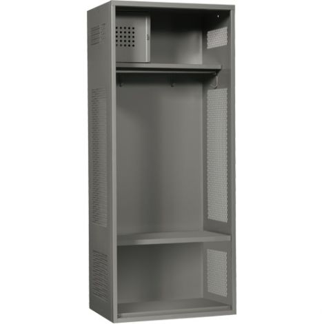 All-Welded Gear Locker Includes Coat Bar - Colour: Grey - Overall Width: 24" - Ships Free