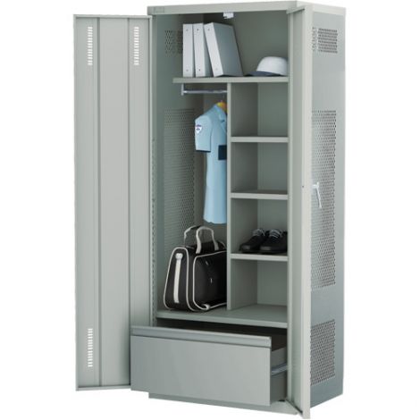 All-Welded Deluxe Gear Locker Includes Lateral Drawer - Colour: Grey - Ships Free