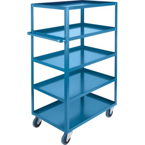 Heavy-Duty Shelf Carts - 61" Overall Height - Shelf Size: 24"W x 48"D - No. Shelves: 5