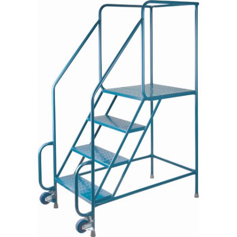 Tilt-N-Roll Ladders - Frame Material: Steel - No. of Steps: 4 - Platform Height: 38" - Platform Depth: 24"