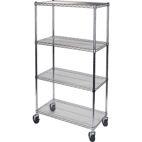 Wire Shelf Cart - Chrome Plated - 48" x 80" x 24" - 800 lbs. Capacity