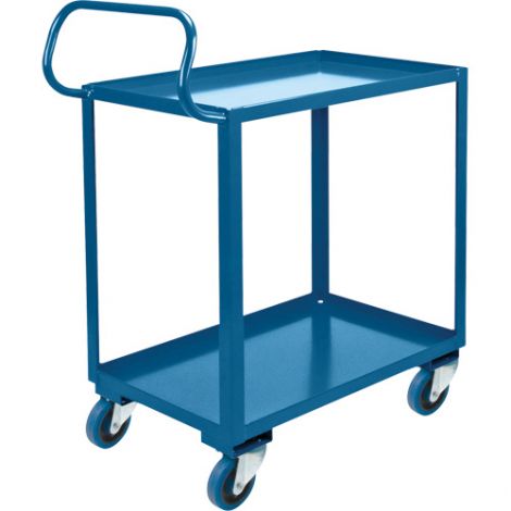 Ergonomic Shelf Truck - 2 Shelves - 20"W x 32"D x 37"H - Wheel Material: Blue Rubber