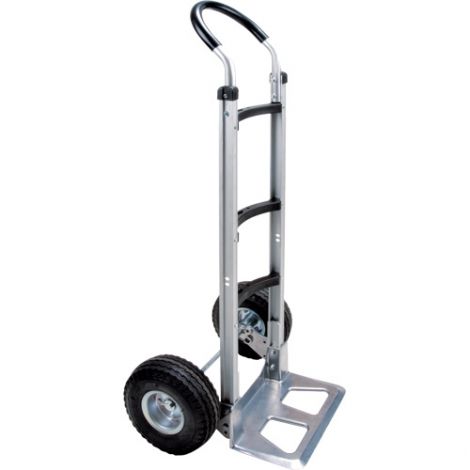 Aluminum Hand Truck - Handle Type: Continuous Handle - Nose Plate: 14"W x 7 1/2"D - Wheel Material: Pneumatic