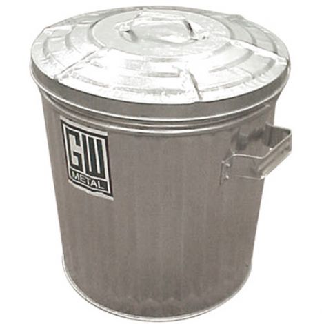 Galvanized Garbage Cans - Capacity: 11 US gal. - Standard Can