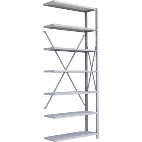 Boltless Shelving Unit - Dimensions: 36"W x 18"D x 88"H - No. of Shelves: 7 - Kit Type: Add-On Unit 