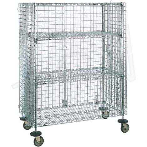 Security Carts - Mobile -  No. of Shelves: 4 - Overall Dim.: 21-1/2"W x 38.5"D x 68-1/2"H