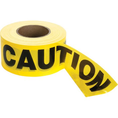 Barricade Tape - Colour: Black on Yellow - CAUTION - Case/Qty: 12 Rolls