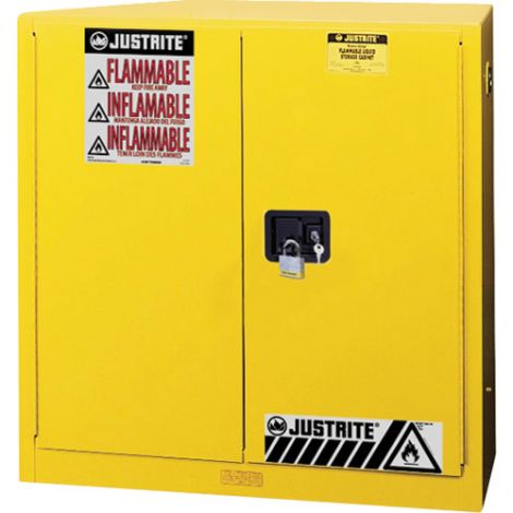 Sure-Grip® Ex Flammable Storage Cabinets - Capacity: 30 Gal. - No. of Doors: 1 - Door Type: Self-Closing