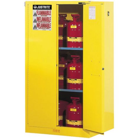 Sure-Grip® Ex Flammable Storage Cabinets - Capacity: 90 Gal. - No. of Doors: 2 - Door Type: Self-Closing