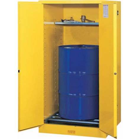 Sure-Grip® EX Vertical Drum Storage Cabinets - No. of Drums: 1 -  Door Type: 2 Doors, Self-Close with drum rollers