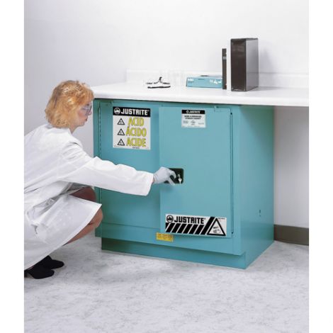 Sure-Grip® Ex Acid/Corrosive Storage Cabinets - Capacity: 30 gal. - Width: 43" - Depth: 18" - Height: 44"