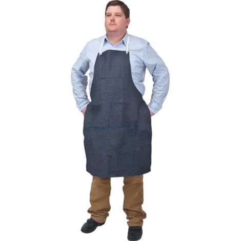 Apron, Cotton, 38" L x 28" W, Blue - Case/Qty: 25