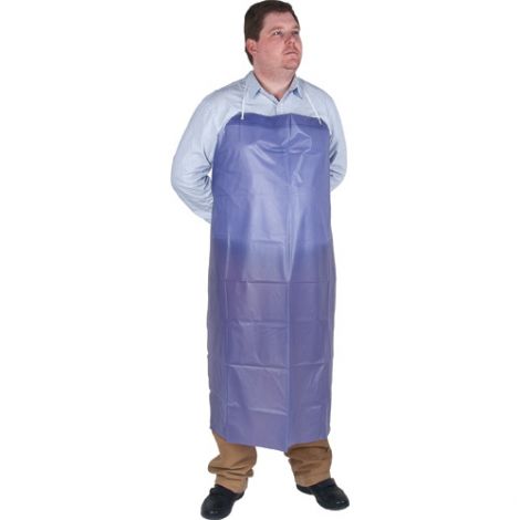 Lightweight Apron, Vinyl, 45" L x 36" W, Blue - Case/Qty: 50