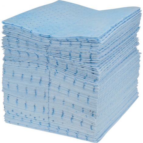 Blue Bonded Sorbent Pads - Spill Type: Oil Only - Weight: Light - Absorbency/Pkg.: 15 gal.