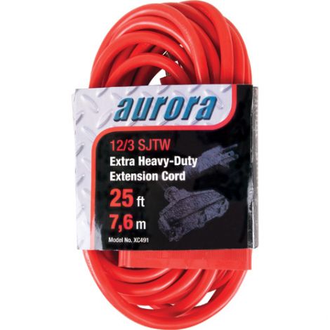 Outdoor Vinyl Triple Tap Extension Cords - Extra Heavy-Duty - Length: 25' - Case/Qty: 4