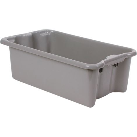 Polylewton Stack-N-Nest® Containers - Grey - O.D. Top: 20.1"Lx 13.0"W - Case/Qty: 6