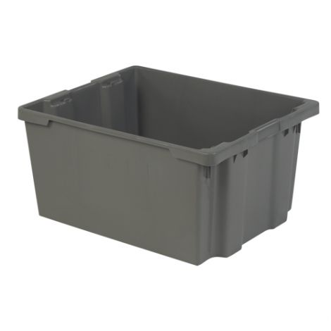 Polylewton Stack-N-Nest® Containers - Grey - O.D. Top: 30.1"L x 24.0"W - Case/Qty: 2