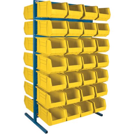 Stationary Bin Racks - Double-Sided - Rack/Bin Combination - Colour: Yellow - 36"W x 24"D x 61"H