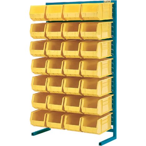 Stationary Bin Racks - Single-Sided - Rack/Bin Combination - Colour: Yellow - 36"W x 12"D x 61"H 