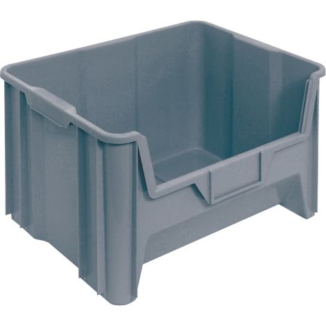 Giant Stacking Containers, Outside Width: 19-7/8", Outside Depth: 15-1/4",  Grey, Case/Qty: 4