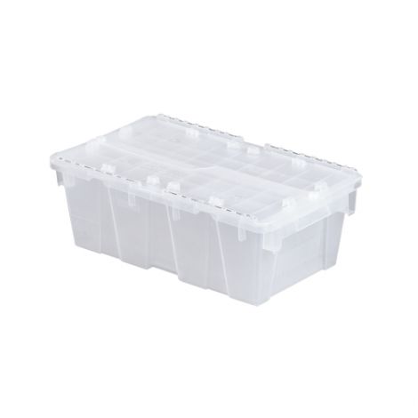 Flipak® Polypropylene Plastic (PP) Distribution Containers, 19.7" x 11.8" x 7.3", Clear, Case/Qty: 3