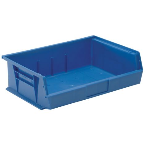 Ultra Stack & Hang Bin, 16-1/2"W x 5"H x 10-7/8"D, Blue, Case/Qty: 6