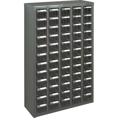 KPC-500 Parts Cabinet, Galvanized Steel, 60 Drawers, 22-3/5" x 8-7/10" x 36-9/10", Grey