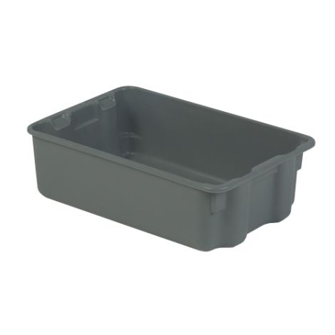 Stack-N-Nest® Plexton Containers - 6"H x 19.8"D x 12.8"W - Colour: Grey - Case Qty: 4