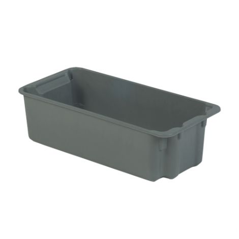 Stack-N-Nest® Plexton Containers - 6.9"H x 24.1"D x 11.4"W - Colour: Grey - Case Qty: 4