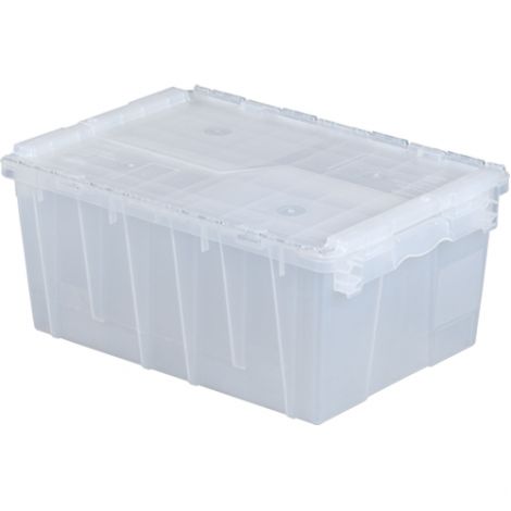 Flipak® Clear Polypropylene Plastic (PP) Distribution Containers - 9.3"H x 21.8"L x 15.2"W - Case/Qty: 3