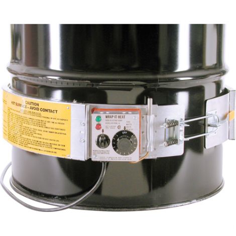 Thermostat Control Heaters - Fits Drum Size: 16 US gal - Drum Diameter: 14.5" - Thermostat Range: 200°F - 400°F