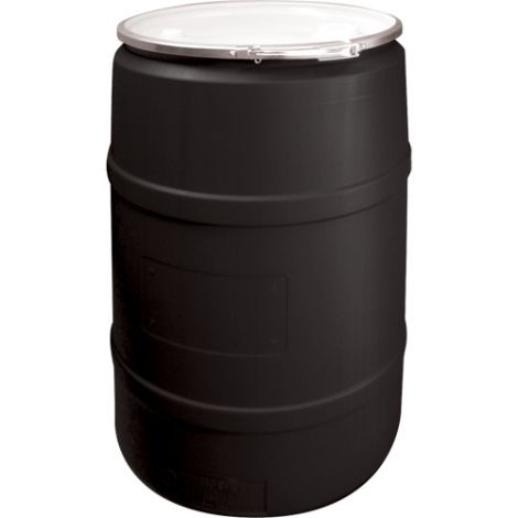 Black Polyethylene Drums - Drum Size: 55 US gal (45 imp. gal.) - Unlined / Open Top