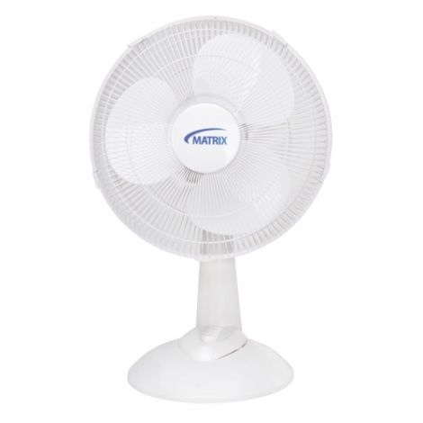 Oscillating Desk Fans with Push Buttons, 12" Diameter, 3 Speeds