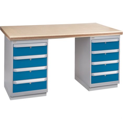 Pre-designed Workbench - Configuration: Dual Drawers - Height: 34" - Width: 60"