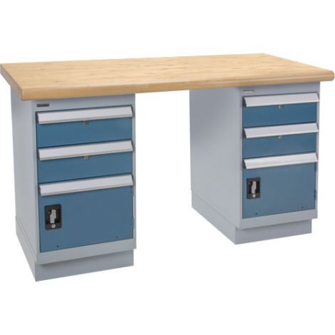 Pre-designed Workbenches - Capacity: 2500 lbs. - Configuration: Dual Drawers - Height: 34" - Width: 60"