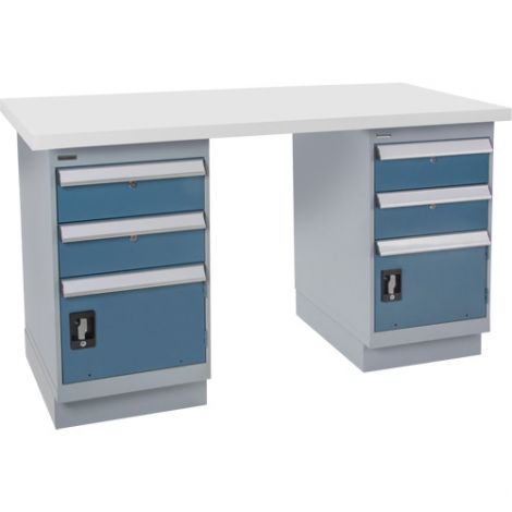 Pre-designed Workbench - Capacity: 2500 lbs. - Configuration: Dual Drawers - Height: 34" - Width: 60"