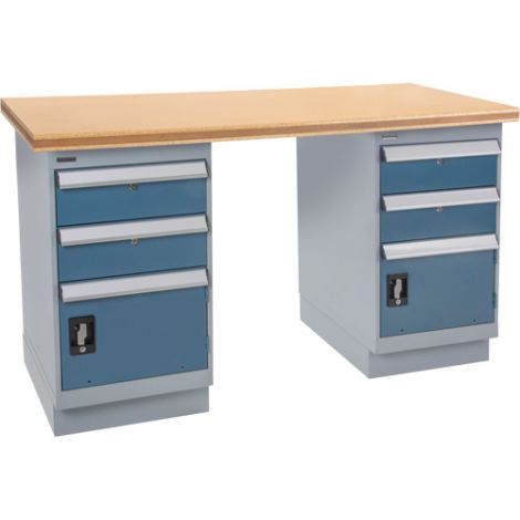 Pre-designed Workbench - Configuration: Dual Drawers - Height: 34" - Width: 60"