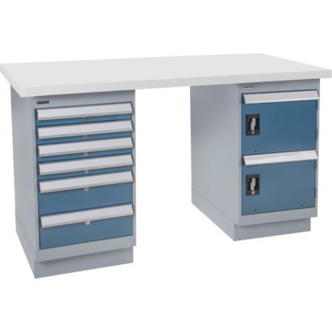 Pre-designed Workbench - Capacity: 2500 lbs. - Configuration: Door & Drawers - Height: 34" - Width: 60"